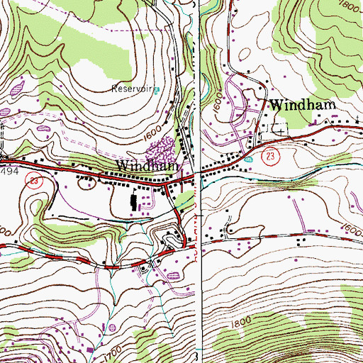 Topographic Map of Windham Post Office, NY