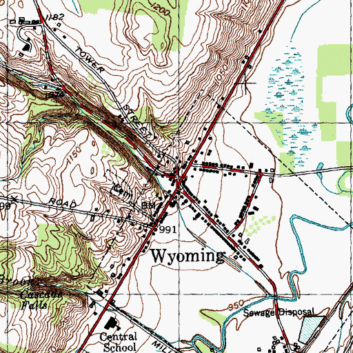 Topographic Map of Wyoming Post Office, NY