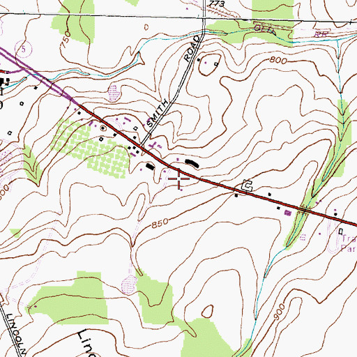 Topographic Map of Aldrich Trailer Park, NY