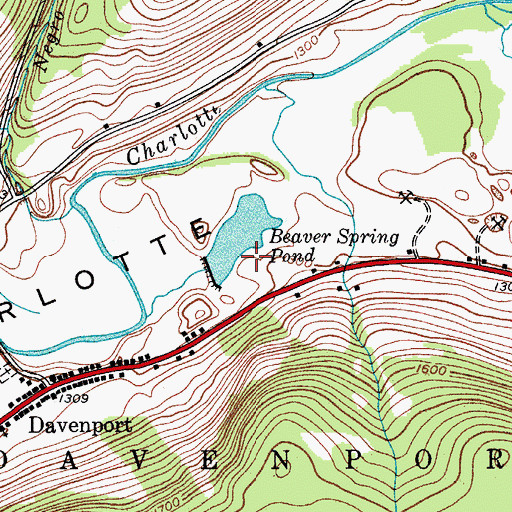 Topographic Map of Beaver Springs Mobile Home Park, NY