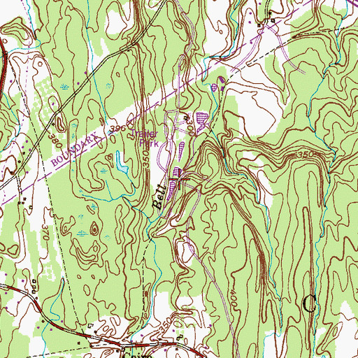 Topographic Map of Brookside Green Mobile Home Park, NY