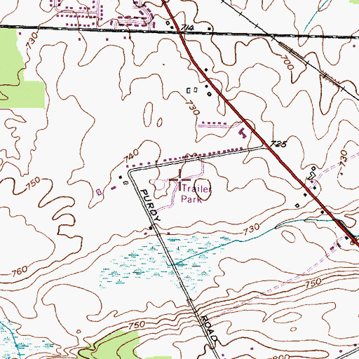 Topographic Map of Canandaigua Country Estate Mobile Home Park, NY