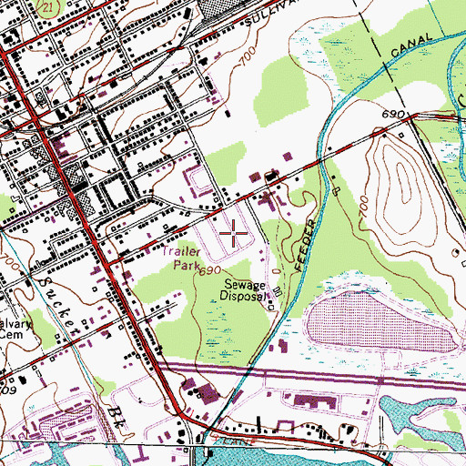 Topographic Map of Canandaigua Manufactured Home Community, NY
