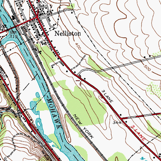 Topographic Map of Edge of Town Mobile Home Park, NY