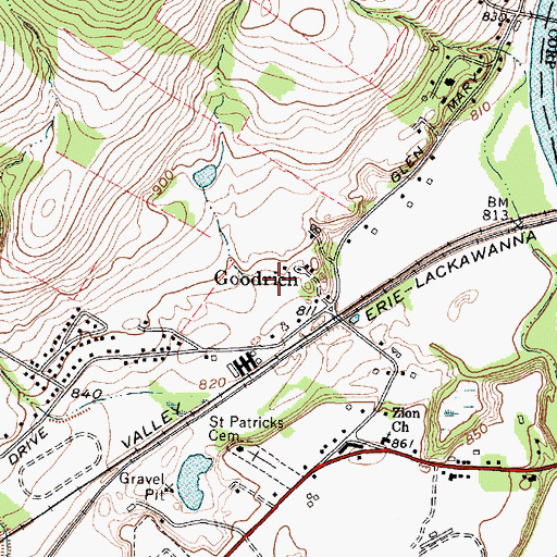 Topographic Map of Glenmary Mobile Home Park, NY