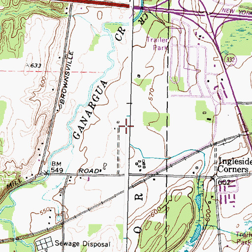 Topographic Map of Gypsum Mills Estates Mobile Home Park, NY