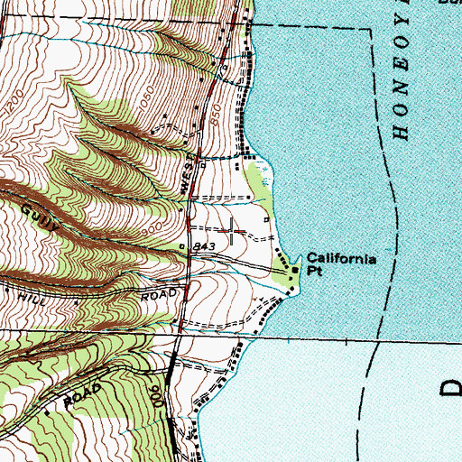 Topographic Map of Honeoye Mobile Home Park, NY