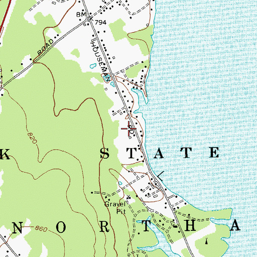 Topographic Map of Lakeside Mobile Estates, NY