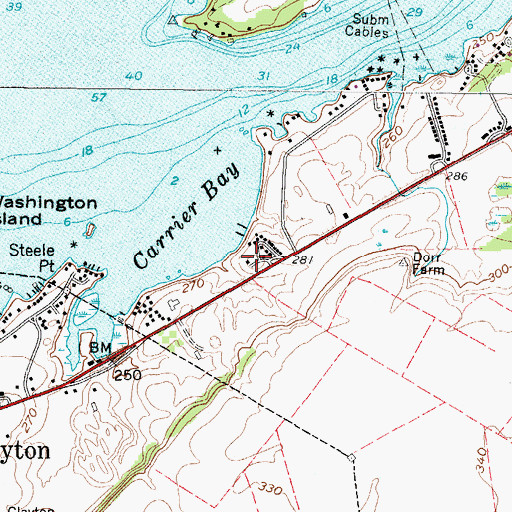 Topographic Map of Lawrence View Mobile Home Park, NY