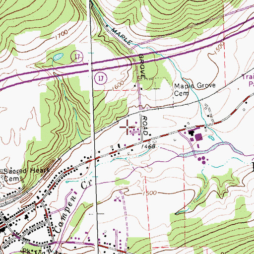 Topographic Map of Maple Grove Mobile Home Estates, NY