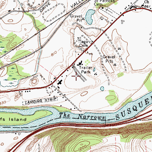 Topographic Map of Maple Shade Trailer Park, NY