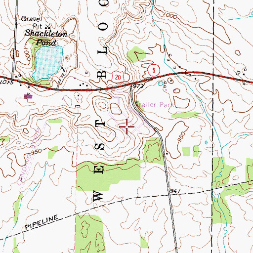 Topographic Map of Northrup's of West Bloomfield Mobile Home Park, NY