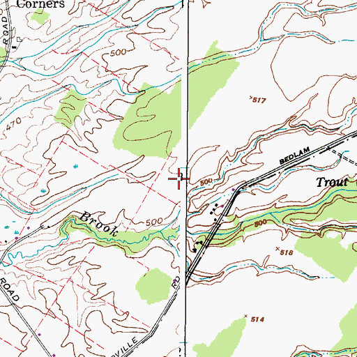 Topographic Map of Northwoods Estates Mobile Home Park, NY