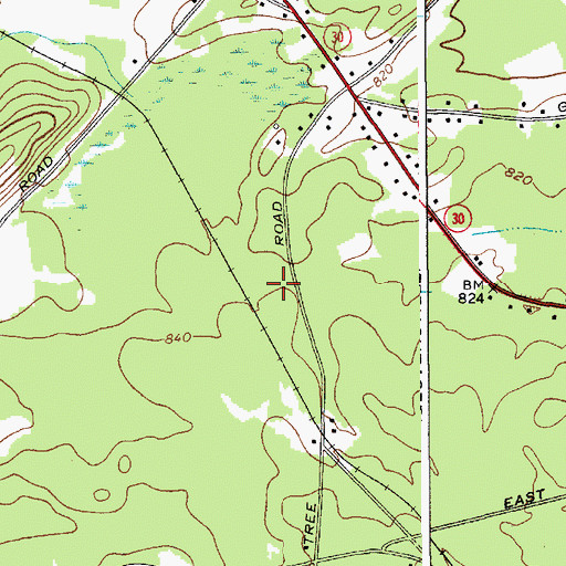 Topographic Map of Paradise Pines Mobile Home Park, NY