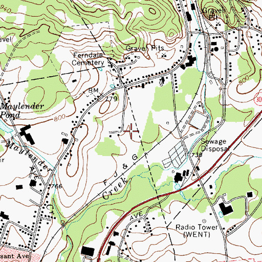 Topographic Map of Red Carpet Mobile Home Park, NY