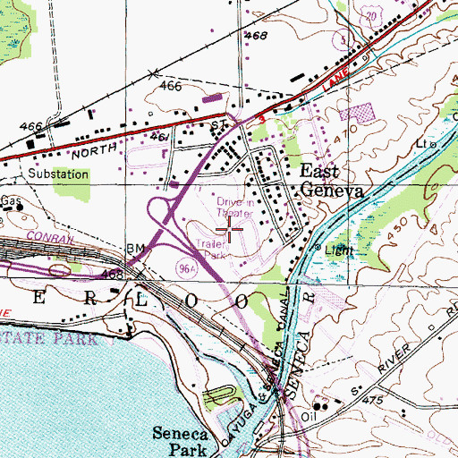 Topographic Map of Rivers Edge Mobile Home Park, NY