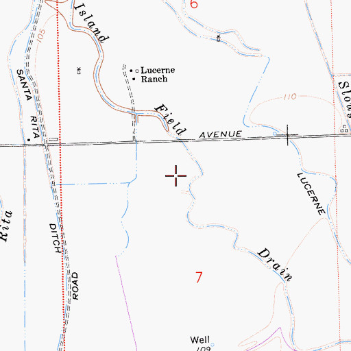 Topographic Map of Island Field Drain, CA