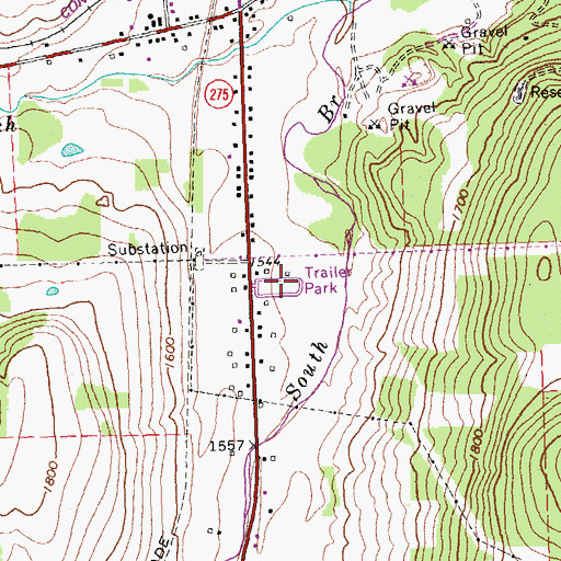 Topographic Map of Sawyer Trailer Court, NY