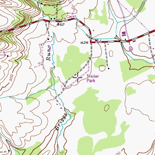 Topographic Map of Shady Lane Mobile Home Park, NY