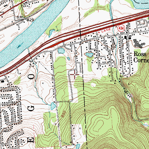 Topographic Map of Stephens Mobile Home Community, NY