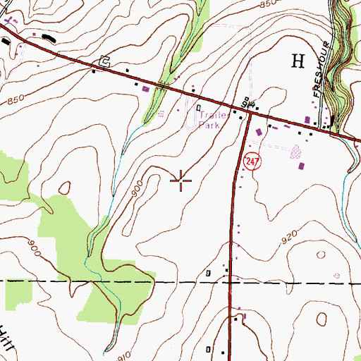 Topographic Map of Thomas Estates Mobile Home Park, NY
