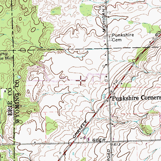 Topographic Map of Triton Valley Estates Mobile Home Park, NY