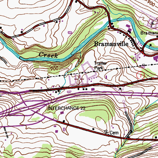 Topographic Map of Valley Mobile Home Court, NY