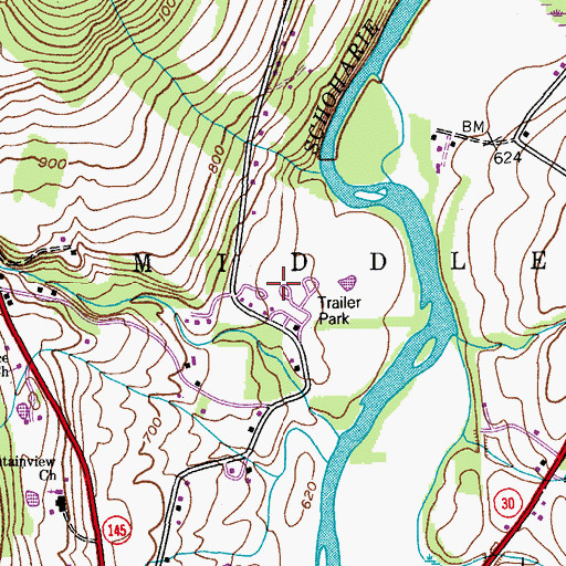 Topographic Map of Valley Mobile Home Court, NY