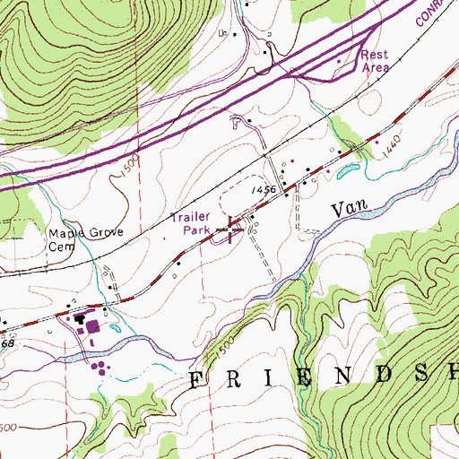 Topographic Map of Valley View Estates, NY