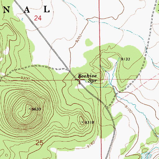 Topographic Map of Beehive Spring, AZ