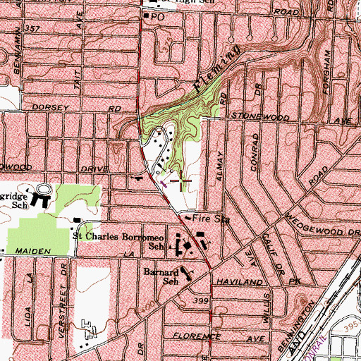Topographic Map of Saint Joseph's Villa of Rochester, NY