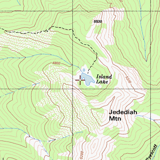 Topographic Map of Island Lake, CA