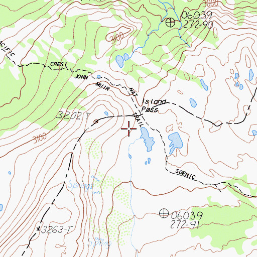 Topographic Map of Island Pass, CA