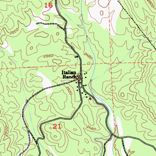 Topographic Map of Italian Ranch, CA