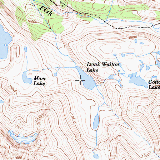 Topographic Map of Izaak Walton Lake, CA