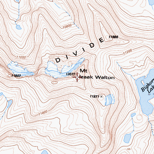 Topographic Map of Mount Izaak Walton, CA