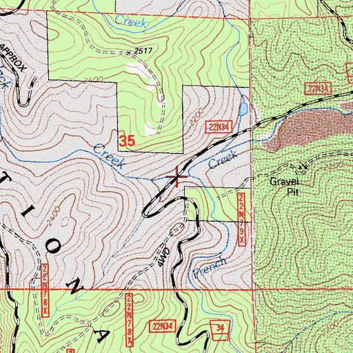 Topographic Map of Jack Creek, CA