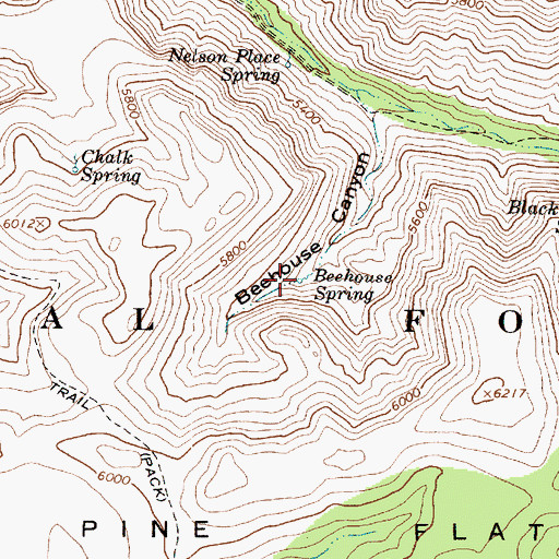 Topographic Map of Beehouse Spring, AZ