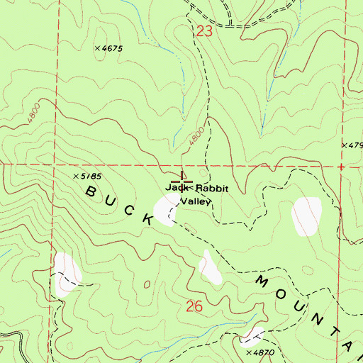 Topographic Map of Jack Rabbit Valley, CA