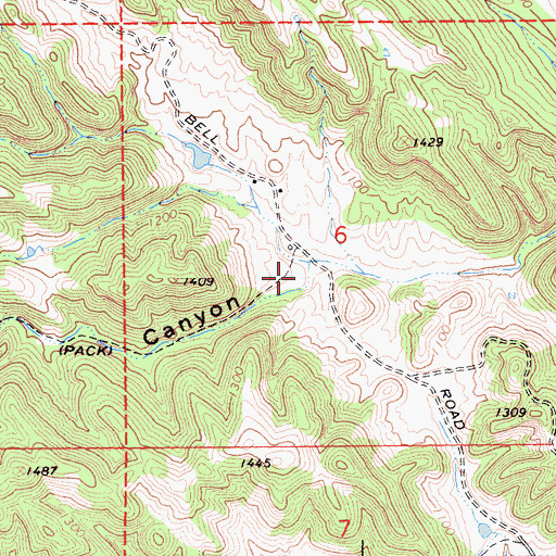 Topographic Map of Jackass Canyon, CA