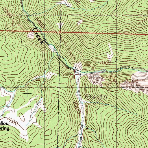 Topographic Map of Jackass Creek, CA