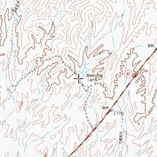 Topographic Map of Beeline Tank, AZ