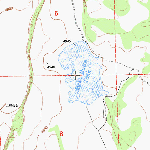 Topographic Map of Jacks Butte Tank, CA