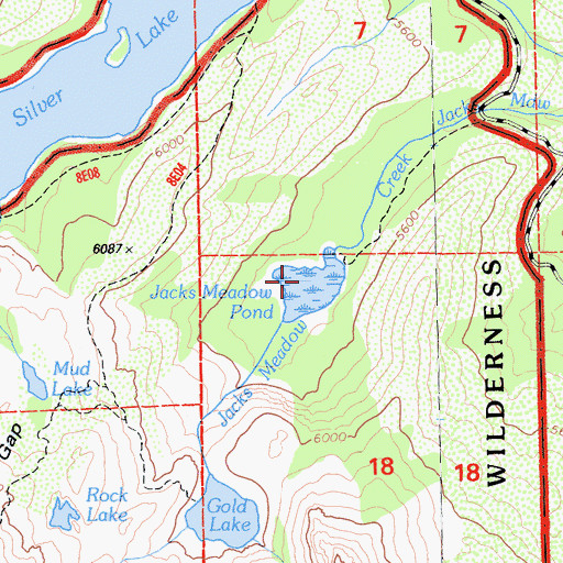 Topographic Map of Jacks Meadow Pond, CA