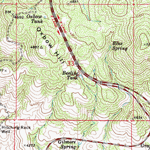 Topographic Map of Beeline Tank, AZ