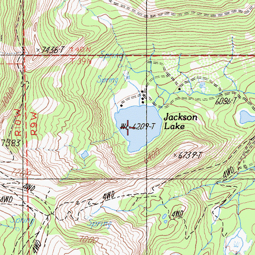 Topographic Map of Jackson Lake, CA