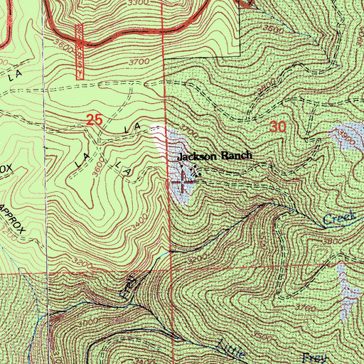 Topographic Map of Jackson Ranch, CA