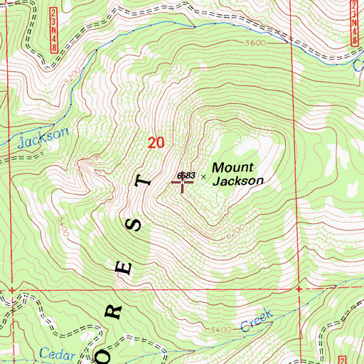 Topographic Map of Mount Jackson, CA