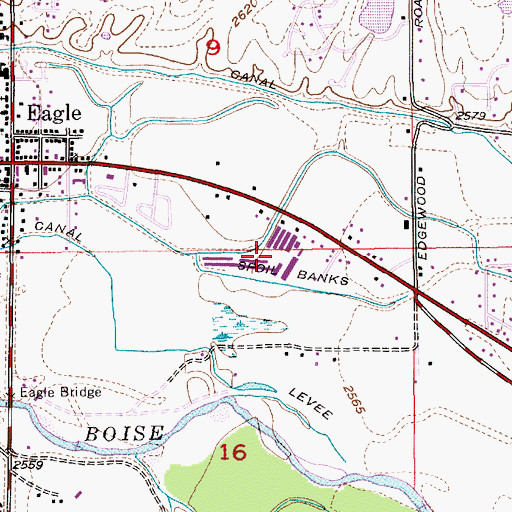 Topographic Map of Eagle Fire Protection District Station 1, ID
