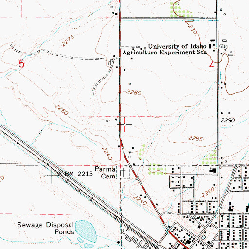 Topographic Map of Parma Rural Fire District, ID